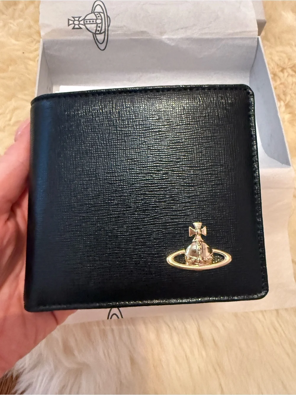 Vivienne Westwood Black Saffiano Wallet with Coin Pocket
